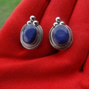Sterling Silver Lapis Lazuli Pierced Earrings